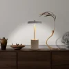 Näve Lampe de table à accu 'SETA' grise 30 cm de haut en métal et béton, avec LED fixe