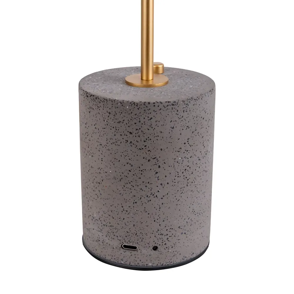 Näve Lampe de table à accu 'SETA' grise 30 cm de haut en métal et béton, avec LED fixe