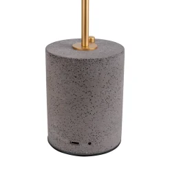 Näve Lampe de table à accu 'SETA' noire hauteur 30 cm en métal et béton, avec LED fixe