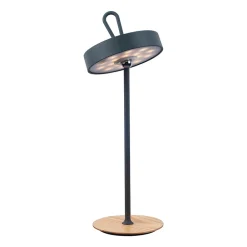 Näve Lampe de table LED à accu magnétique pour l'extérieur et l'intérieur, en métal et plastique gris, hauteur 36 cm