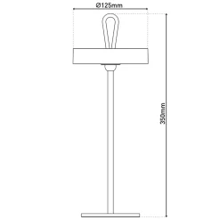 Näve Baladeuse-Lampe de table LED à accu magnétique pour l'extérieur et l'intérieur, en métal et plastique blanc, hauteur 36 cm