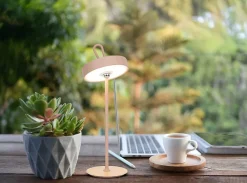 Näve Baladeuse-Lampe de table LED à accu magnétique pour l'extérieur et l'intérieur, en métal et plastique en givre , hauteur 36 cm