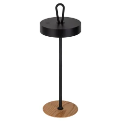 Näve Baladeuse-Lampe de table LED à accu magnétique pour l'extérieur et l'intérieur, en métal et plastique noir, hauteur 36 cm