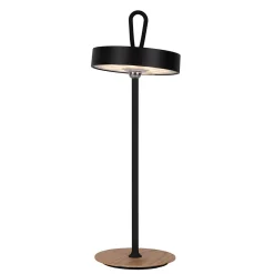 Näve Baladeuse-Lampe de table LED à accu magnétique pour l'extérieur et l'intérieur, en métal et plastique noir, hauteur 36 cm