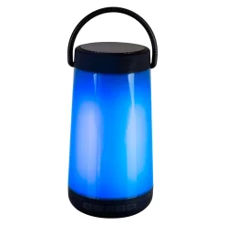 Näve Lampe de table LED avec haut-parleur BT 'FESTA' pour l'extérieur en plastique noir avec LED intégrées, hauteur 18 cm