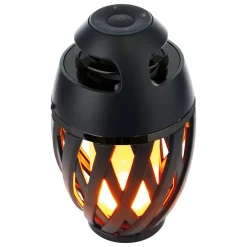 Näve Lampe de table LED 'Muna' avec haut-parleur Bluetooth pour l'extérieur, en plastique noir, avec LED intégrée, hauteur 16,5 cm