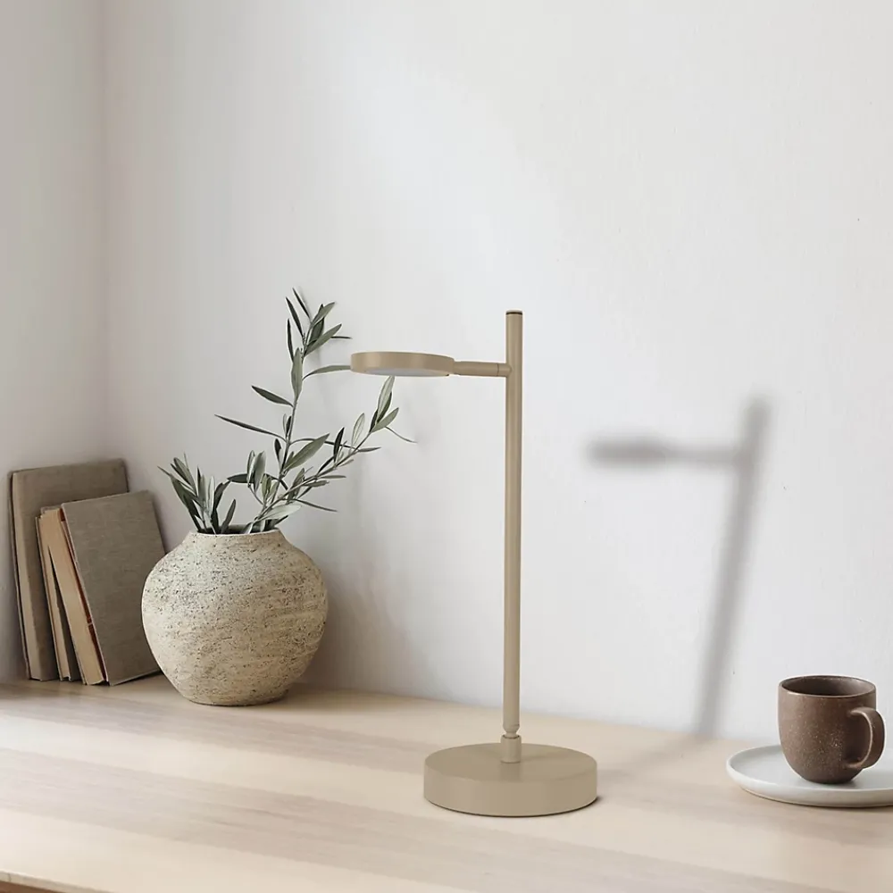 Näve Baladeuse-Lampe de table LED rechargeable LUPA 45cm aluminium Frosted Almonds plastique blanc LED variable capteur tactile hauteur 45cm