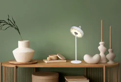 Näve Baladeuse-Lampe de table LED rechargeable magnétique 'ELLA' pour l'extérieur et l'intérieur, en métal et plastique blanc , hauteur 35 cm