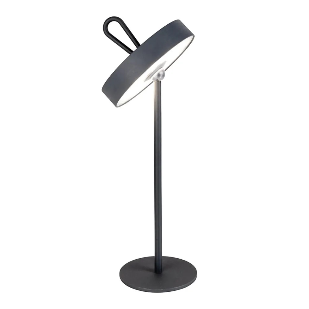 Näve Baladeuse-Lampe de table LED rechargeable magnétique 'ELLA' pour l'extérieur et l'intérieur, en métal et plastique gris, hauteur 35 cm