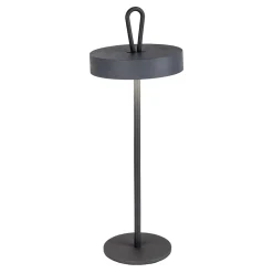 Näve Baladeuse-Lampe de table LED rechargeable magnétique 'ELLA' pour l'extérieur et l'intérieur, en métal et plastique gris, hauteur 35 cm