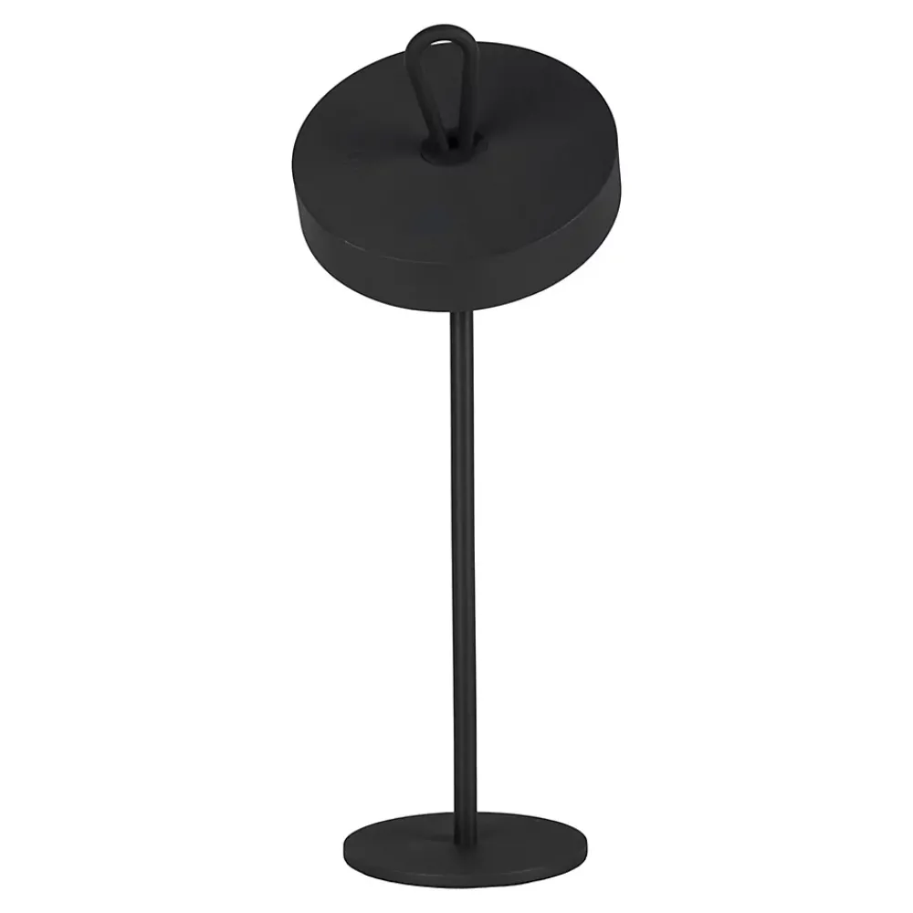 Näve Lampe de table LED rechargeable magnétique 'ELLA' pour l'extérieur et l'intérieur, en métal et plastique noir, hauteur 35 cm