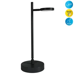 Näve Lampe de table LED rechargeable LUPA 45cm aluminium noir et plastique blanc LED intégrées intensité variable capteur tactile