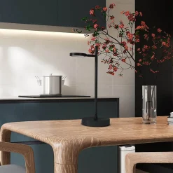 Näve Lampe de table LED rechargeable LUPA 45cm aluminium noir et plastique blanc LED intégrées intensité variable capteur tactile
