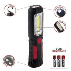 Velamp Lampe de travail COB LED 3W avec aimant + crochet. 200 Lumen