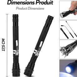 Fishtec Lampe frontale Télescopique Tête Flexible et Orientable