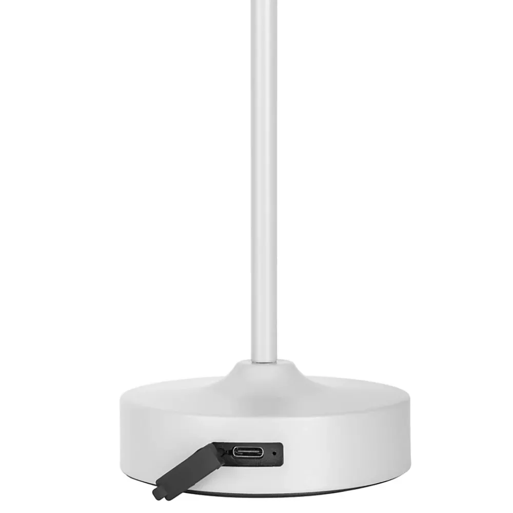 Näve Baladeuse-Lampe LED à accu/de table 'PINA' 30 cm de haut, en métal (blanc) et verre (blanc), LEDs intégrés, blanc chaud