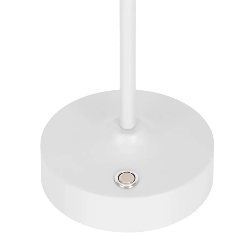 Näve Baladeuse-Lampe LED à accu/de table 'PINA' 30 cm de haut, en métal (blanc) et verre (blanc), LEDs intégrés, blanc chaud
