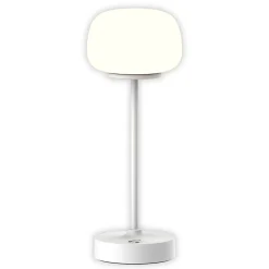 Näve Baladeuse-Lampe LED à accu/de table 'PINA' 30 cm de haut, en métal (blanc) et verre (blanc), LEDs intégrés, blanc chaud