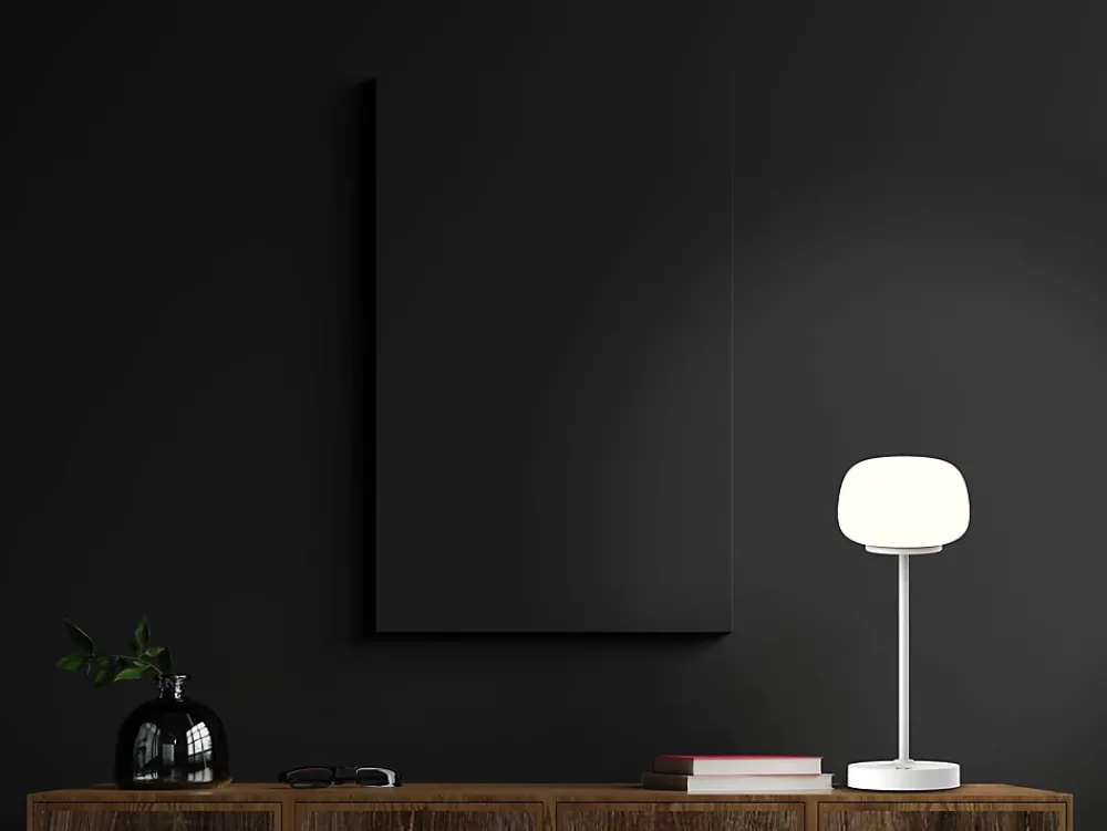 Näve Baladeuse-Lampe LED à accu/de table 'PINA' 30 cm de haut, en métal (blanc) et verre (blanc), LEDs intégrés, blanc chaud
