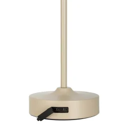 Näve Baladeuse-Lampe LED à accu/de table 'PINA' 30 cm de haut, en métal (beige) et verre (blanc), LEDs intégrés, blanc chaud
