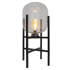 Näve Lampe LED sur socle 'LORA' hauteur 58 cm, en métal et verre, en métal noir et verre clair, pour l'intérieur et l'extérieur