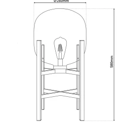 Näve Lampe LED sur socle 'LORA' hauteur 58 cm, en métal et verre, en métal noir et verre clair, pour l'intérieur et l'extérieur