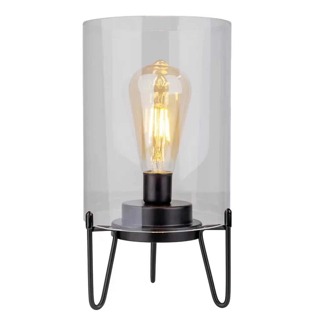 Näve Lampe à piles 'LONNA' lampe de table pour l'extérieur, métal et verre, en noir, hauteur 28,5 cm