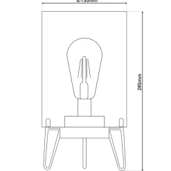 Näve Lampe à piles 'LONNA' lampe de table pour l'extérieur, métal et verre, en noir, hauteur 28,5 cm