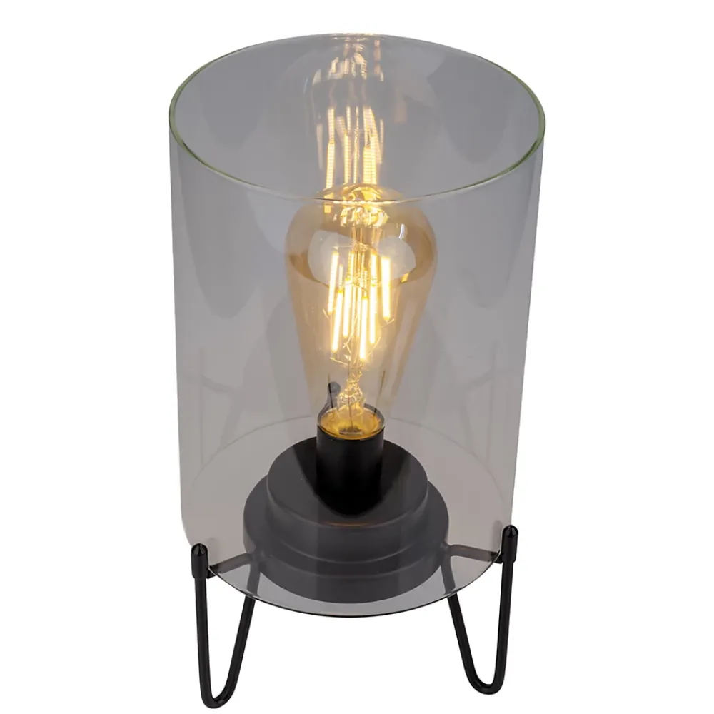 Näve Lampe à piles 'LONNA' lampe de table pour l'extérieur, métal et verre, en noir, hauteur 28,5 cm