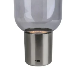 Näve Baladeuse-Lampe table accu ALBERO métal chromé verre LED fixes dimmable capteur tactile hauteur 25cm