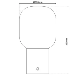 Näve Baladeuse-Lampe table accu ALBERO métal chromé verre LED fixes dimmable capteur tactile hauteur 25cm