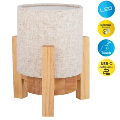 Näve Lampe table accu MADITA H 19cm blanc naturel LED intégrée intensité variable capteur tactile