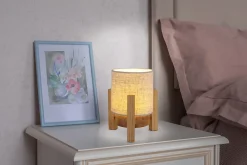 Näve Lampe table accu MADITA H 19cm blanc naturel LED intégrée intensité variable capteur tactile