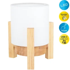 Näve Baladeuse-Lampe table accu MADITA H 19cm blanc naturel LED intégrée intensité variable capteur tactile