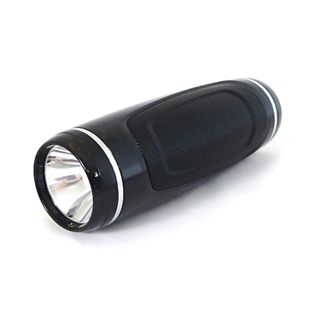 Inovalley Lampe-torche avec Enceinte intégrée 10W BT noire LightSound