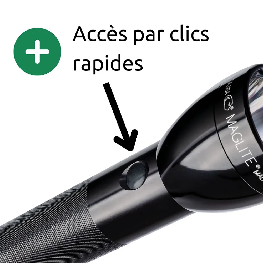Maglite Lampe torche LED ML300L - IPX4 - 2 piles type D - 487 lumens - 23.1cm - Noir -