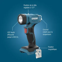 Erbauer Lampe Torche-Lampe torche sans fil ERI1106TOR 400lm 18V ( sans batterie)