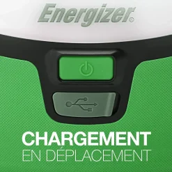 Energizer Lampe Torche-Lanterne de camping LED 1200 lumens Camping Vision autonomie 5h fonctionne par recharge USB