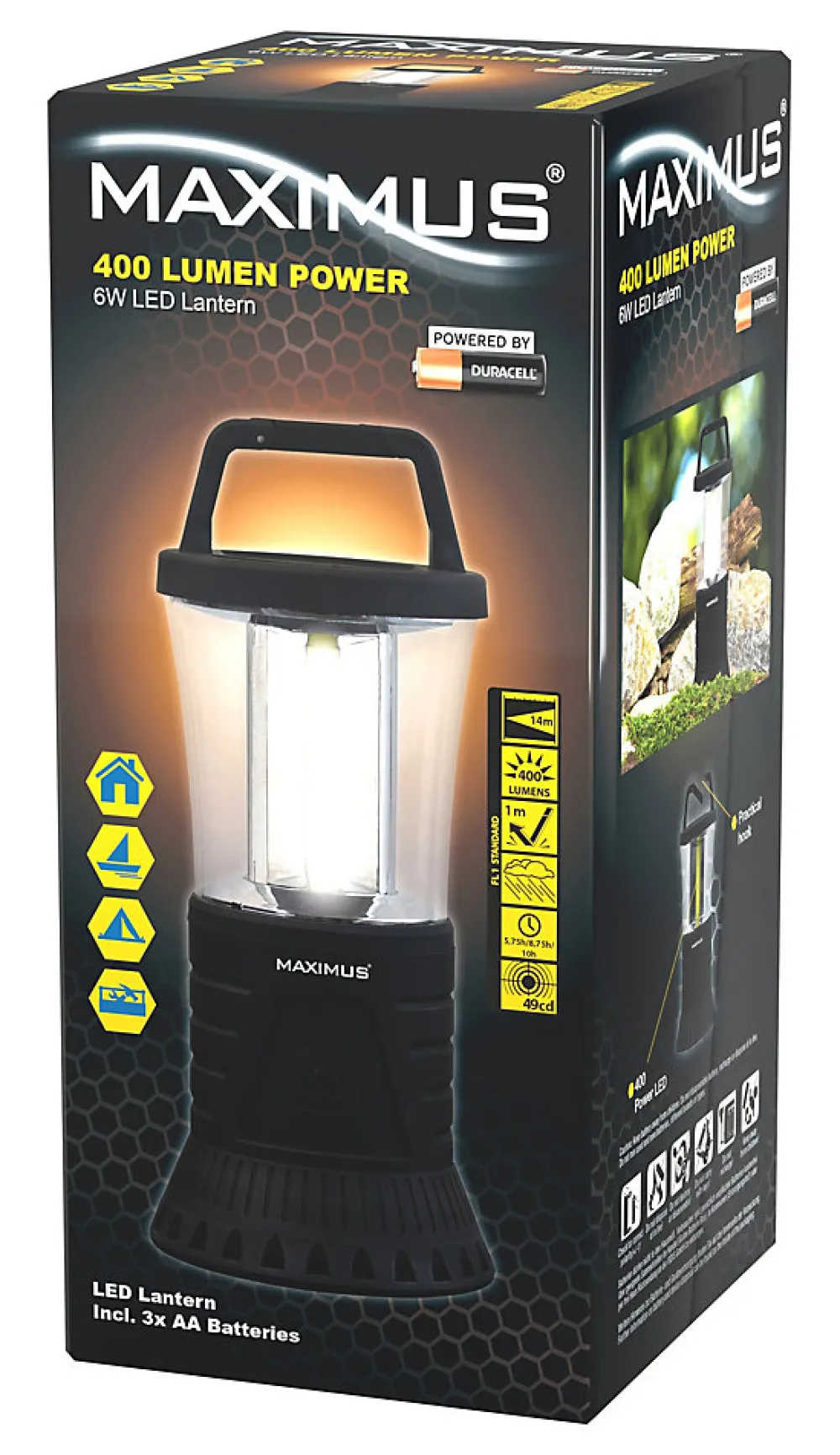 Maximus Lampe Torche-Lanterne Powered by Duracell M-LNT-40-DU - 400lm
