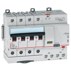 Legrand 411192 Disjoncteur Différentiel Tétrapolaire 63a - 30ma - Type Ac - Dx36000 - 10ka - 4p