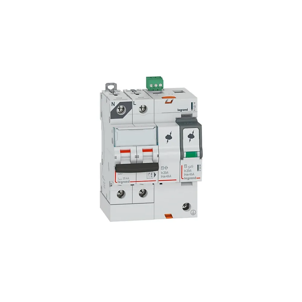 Legrand 412214 - Parafoudre Phase Neutre De Type 2 Autoprotégé - 40ka - Report De Signalisation
