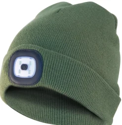 Velamp LIGHTHOUSE : Bonnet avec frontale LED rechargeable. Vert