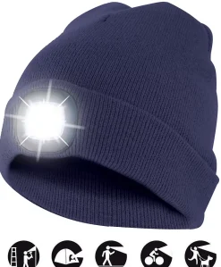 Velamp LIGHTHOUSE : Bonnet avec frontale LED rechargeable. Bleu