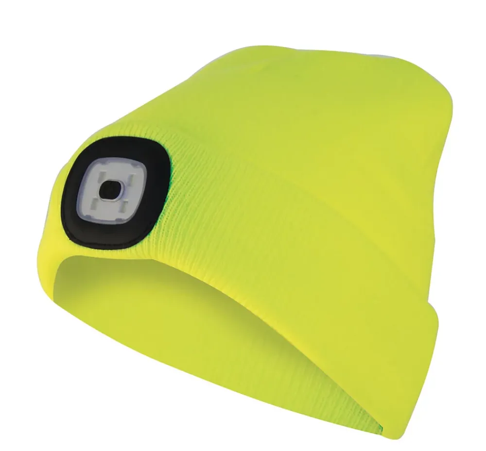 Velamp LIGHTHOUSE : Bonnet avec frontale LED rechargeable. Jaune fluo