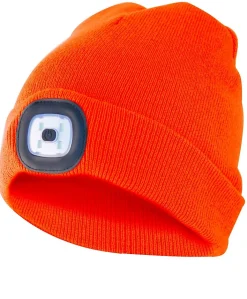 Velamp LIGHTHOUSE: Bonnet avec lampe frontale LED rechargeable. Orange