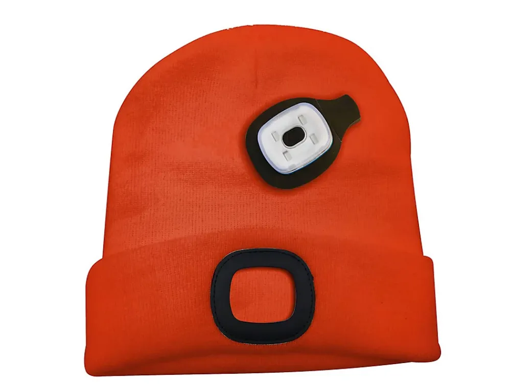 Velamp LIGHTHOUSE: Bonnet avec lampe frontale LED rechargeable. Orange