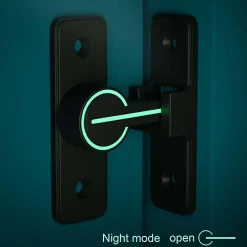Deko Loquet, Targette Et Moraillon De Porte-Loquet de porte coulissant lumineux à 90 degrés, avec 4 vis (noir)