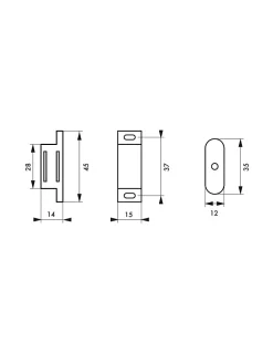 Thirard Serrure De Meuble|Serrure De Meuble-Loqueteau magnétique force 2 - max 4kg, pour porte d'ameublement, marron -