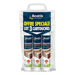 Bostik Lot 3 colle parquets Fixation Plinthes 310ml