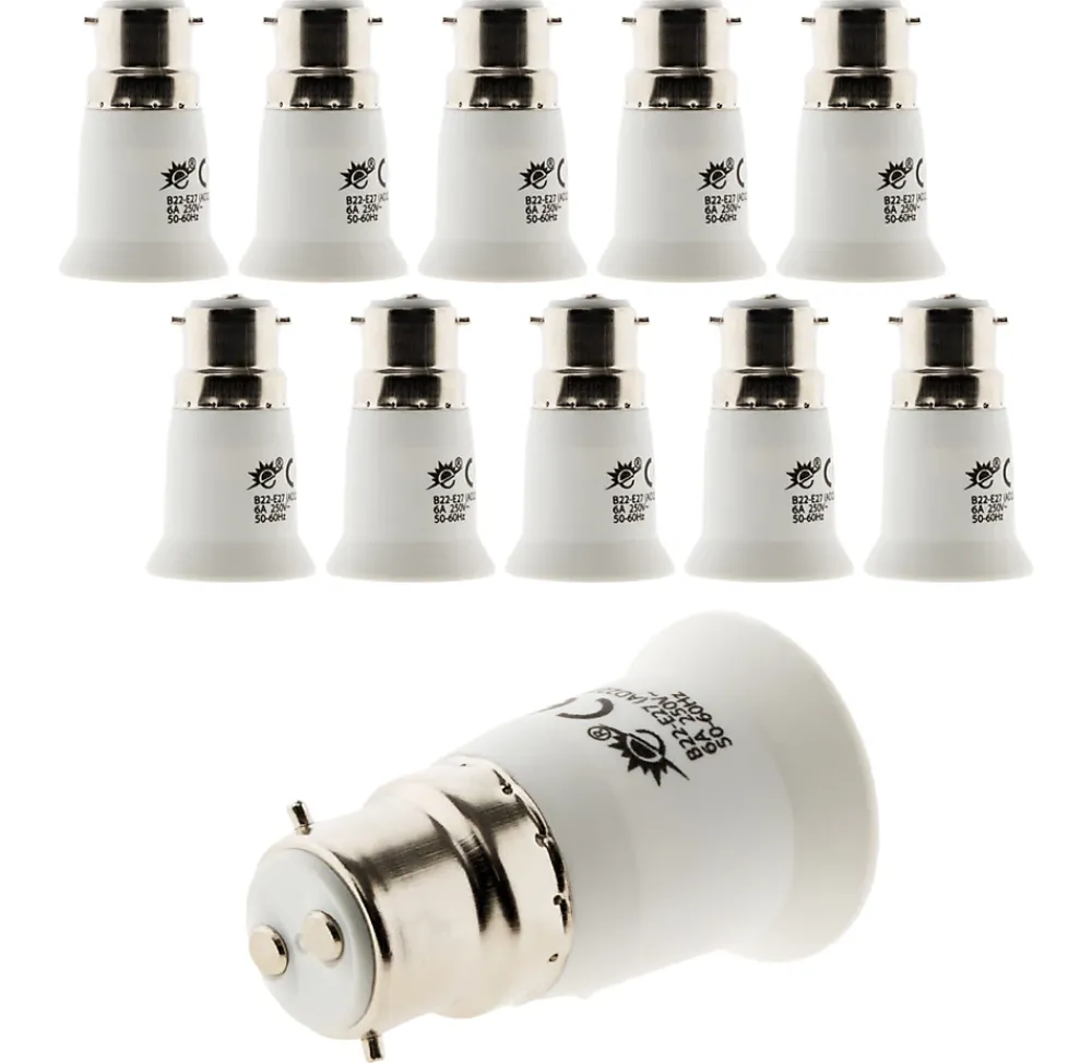 Zenitech Douille Électrique-Lot de 10 adaptateurs de douille B22/E27 -